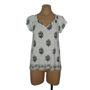 OLD NAVY V-Neck Top XS Womens Printed
